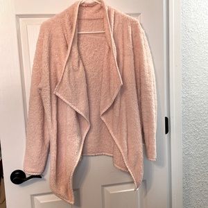 Pink Sherpa open front cardigan